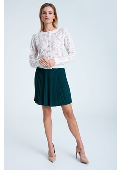 Ażurowy kardigan damski z ozdobnymi guzikami biały ze sklepu 5.10.15 w kategorii Swetry damskie - zdjęcie 170469928