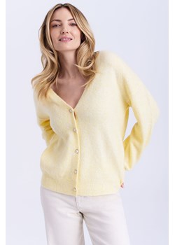 Dłuższy kardigan z balonowymi rękawami żółty ze sklepu 5.10.15 w kategorii Swetry damskie - zdjęcie 170469946