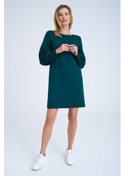 Sukienka z bufiastymi rękawkami zielona ze sklepu 5.10.15 w kategorii Sukienki - zdjęcie 170469957