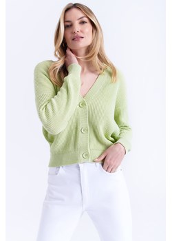 Kardigan damski krótki oversize zielony ze sklepu 5.10.15 w kategorii Swetry damskie - zdjęcie 170470038