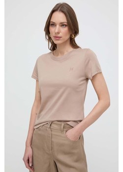 Marella t-shirt bawełniany damski kolor beżowy ze sklepu ANSWEAR.com w kategorii Bluzki damskie - zdjęcie 170471547
