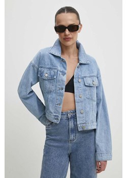 Answear Lab kurtka jeansowa damska kolor niebieski przejściowa oversize ze sklepu ANSWEAR.com w kategorii Kurtki damskie - zdjęcie 170471676