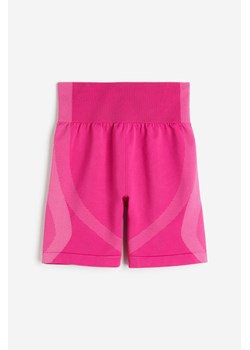 H & M - Krótkie legginsy bezszwowe DryMove - Różowy ze sklepu H&M w kategorii Szorty - zdjęcie 170473837
