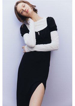 H & M - Sukienka midi z bufiastym rękawem - Czarny ze sklepu H&M w kategorii Sukienki - zdjęcie 170473849