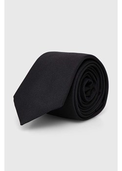 HUGO krawat jedwabny kolor czarny 50515589 ze sklepu ANSWEAR.com w kategorii Krawaty - zdjęcie 170476135