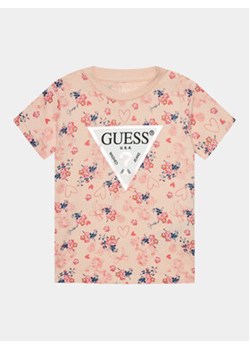 Guess T-Shirt K4RI15 K6YW3 Beżowy Regular Fit ze sklepu MODIVO w kategorii Bluzki dziewczęce - zdjęcie 170477016