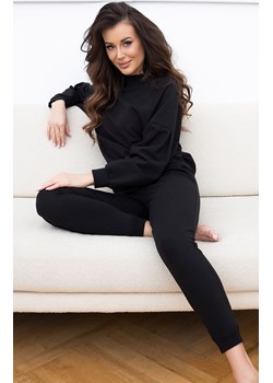 Komplet damski czarny długi rękaw i długie spodnie Parma, Kolor czarny, Rozmiar S, Italian Fashion ze sklepu Intymna w kategorii Piżamy damskie - zdjęcie 170480087