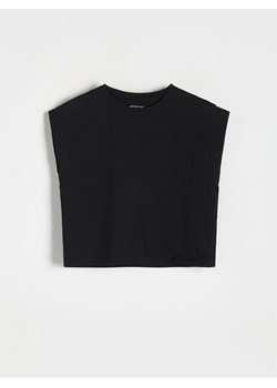 Reserved - Bawełniana bluzka - czarny ze sklepu Reserved w kategorii Bluzki dziewczęce - zdjęcie 170490297