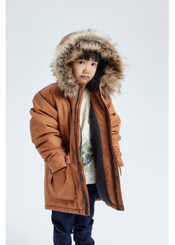Zimowa kurtka dla chłopca - parka z kapturem - brązowa ze sklepu 5.10.15 w kategorii Kurtki chłopięce - zdjęcie 170492748