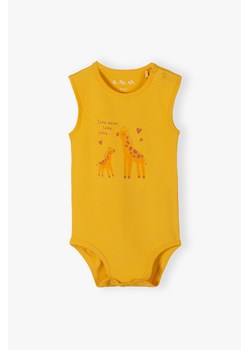 Pomarańczowe body niemowlęce bez rękawów ze sklepu 5.10.15 w kategorii Body niemowlęce - zdjęcie 170492785