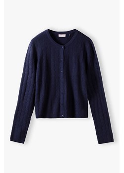 Granatowy sweter dla dziewczynki z ozdobnymi guzikami ze sklepu 5.10.15 w kategorii Swetry dziewczęce - zdjęcie 170492858