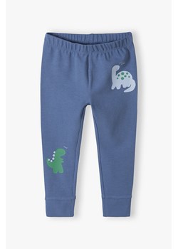 Granatowe spodnie dresowe niemowlęce Dino ze sklepu 5.10.15 w kategorii Spodnie i półśpiochy - zdjęcie 170492917