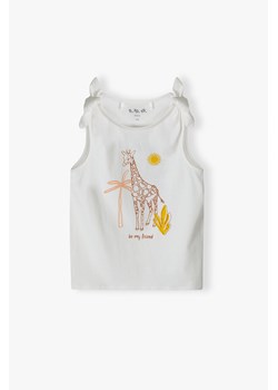 T-shirt bawełniany dla dziewczynki z żyrafą ze sklepu 5.10.15 w kategorii Bluzki dziewczęce - zdjęcie 170493106