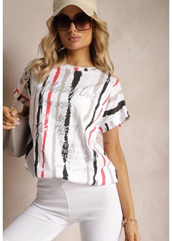 Biała Bluzka z Bawełny ze Sznurkiem na Dolnej Krawędzi Indara ze sklepu Renee odzież w kategorii Bluzki damskie - zdjęcie 170495798