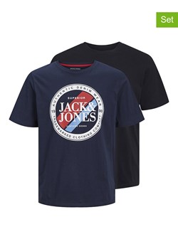 Jack &amp; Jones Koszulki (2 szt.) w kolorze granatowym i czarnym ze sklepu Limango Polska w kategorii T-shirty męskie - zdjęcie 170497248