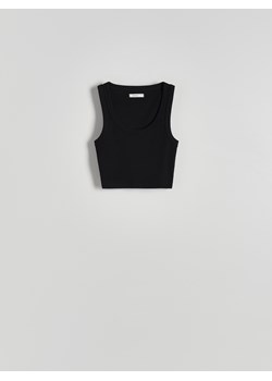 Reserved - Krótki top na ramiączkach - czarny ze sklepu Reserved w kategorii Bluzki damskie - zdjęcie 170498649