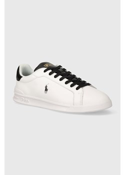 Polo Ralph Lauren sneakersy skórzane Hrt Crt II kolor biały 809923929001 ze sklepu ANSWEAR.com w kategorii Trampki męskie - zdjęcie 170501308