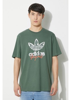 adidas Originals t-shirt bawełniany męski kolor zielony z nadrukiem IS0228 ze sklepu ANSWEAR.com w kategorii T-shirty męskie - zdjęcie 170501616