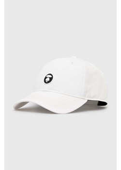 AAPE czapka z daszkiem bawełniana Cotton kolor biały z aplikacją ACP4865 ze sklepu PRM w kategorii Czapki z daszkiem męskie - zdjęcie 170502729