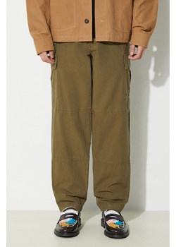 Barbour spodnie bawełniane kolor zielony w fasonie cargo ze sklepu PRM w kategorii Spodnie męskie - zdjęcie 170502795