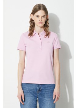 Lacoste polo damski kolor różowy ze sklepu PRM w kategorii Bluzki damskie - zdjęcie 170502848