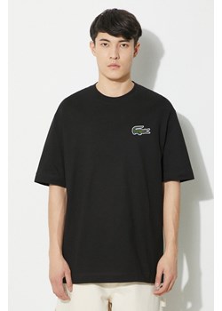 Lacoste t-shirt bawełniany kolor czarny z aplikacją ze sklepu PRM w kategorii T-shirty męskie - zdjęcie 170502977