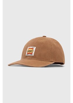 Carhartt WIP czapka z daszkiem bawełniana Field Cap kolor brązowy z aplikacją I033216.HZXX ze sklepu PRM w kategorii Czapki z daszkiem męskie - zdjęcie 170503125