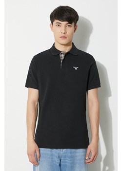 Barbour polo bawełniane Tartan Pique Polo kolor czarny z aplikacją MML0012 ze sklepu PRM w kategorii T-shirty męskie - zdjęcie 170503406
