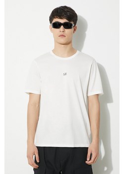 C.P. Company t-shirt bawełniany Mercerized Jersey Logo męski kolor biały z nadrukiem 16CMTS088A006374G ze sklepu PRM w kategorii T-shirty męskie - zdjęcie 170503548