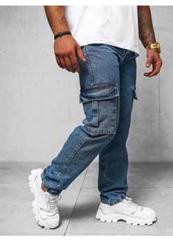 Spodnie jeansowe męskie wide leg niebieskie OZONEE DO/4001 ze sklepu ozonee.pl w kategorii Jeansy męskie - zdjęcie 170504777