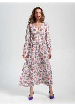 Sinsay - Sukienka midi ze wzorem - różowy ze sklepu Sinsay w kategorii Sukienki - zdjęcie 170504915