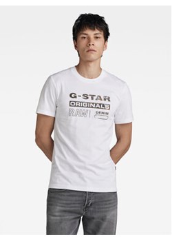 G-Star Raw T-Shirt Distressed D24420-336 Biały Slim Fit ze sklepu MODIVO w kategorii T-shirty męskie - zdjęcie 170507906
