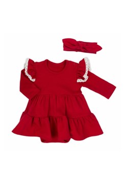 Komplet świąteczny dla niemowlaka sukienko-body i dzianinowa opaska ze sklepu 5.10.15 w kategorii Body niemowlęce - zdjęcie 170509129