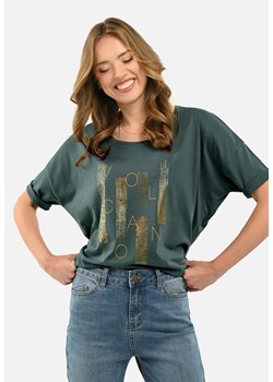 Koszulka z błyszczącym printem, Comfort Fit, T-CAN ze sklepu Volcano.pl w kategorii Bluzki damskie - zdjęcie 170509136