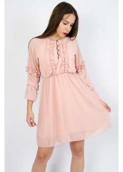 Szyfonowa sukienka-różowa ze sklepu olika.com.pl w kategorii Sukienki - zdjęcie 170509147