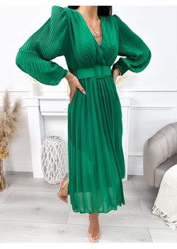 Zielona Plisowana Sukienka ze sklepu ModnaKiecka.pl w kategorii Sukienki - zdjęcie 170509347