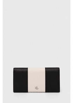 Lauren Ralph Lauren portfel skórzany damski kolor czarny ze sklepu ANSWEAR.com w kategorii Portfele damskie - zdjęcie 170510395