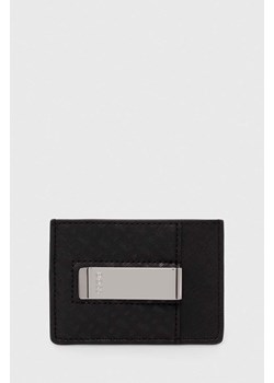 BOSS etui na karty skórzane kolor czarny ze sklepu ANSWEAR.com w kategorii Portfele męskie - zdjęcie 170510417
