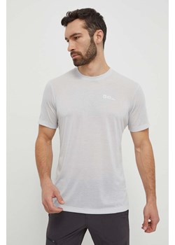 Jack Wolfskin t-shirt sportowy Vonnan kolor szary gładki 1809951 ze sklepu ANSWEAR.com w kategorii T-shirty męskie - zdjęcie 170510526