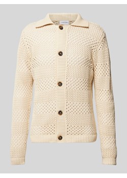 Kardigan z ażurowym wzorem ze sklepu Peek&Cloppenburg  w kategorii Swetry męskie - zdjęcie 170512755