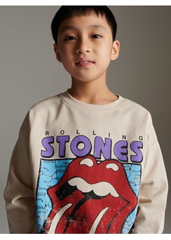 Reserved - Longsleeve The Rolling Stones - beżowy ze sklepu Reserved w kategorii T-shirty chłopięce - zdjęcie 170522035