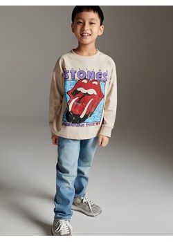Reserved - Longsleeve The Rolling Stones - beżowy ze sklepu Reserved w kategorii T-shirty chłopięce - zdjęcie 170522037