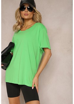 Zielona Bluzka w Stylu T-shirtowym z Okrągłym Dekoltem Lireuma ze sklepu Renee odzież w kategorii Bluzki damskie - zdjęcie 170523187