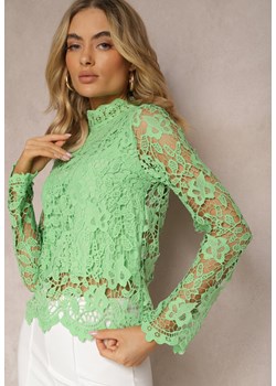 Zielona Bluzka Koronkowa Rissanen ze sklepu Renee odzież w kategorii Bluzki damskie - zdjęcie 170523248