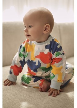 Błękitna bawełniana bluza niemowlęce w kolorowe dinozaury ze sklepu 5.10.15 w kategorii Bluzy i swetry - zdjęcie 170524066