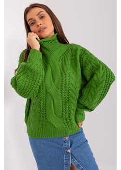 Zielony sweter oversize z długim rękawem ze sklepu 5.10.15 w kategorii Swetry damskie - zdjęcie 170524125