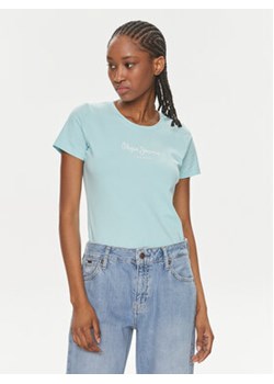 Pepe Jeans T-Shirt New Virginia Ss N PL505202 Niebieski Slim Fit ze sklepu MODIVO w kategorii Bluzki damskie - zdjęcie 170525897