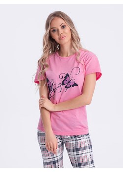 Piżama damska 269ULR - różowa ze sklepu Edoti w kategorii Piżamy damskie - zdjęcie 170526407