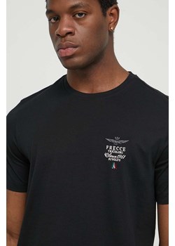 Aeronautica Militare t-shirt bawełniany męski kolor czarny z aplikacją ze sklepu ANSWEAR.com w kategorii T-shirty męskie - zdjęcie 170527417