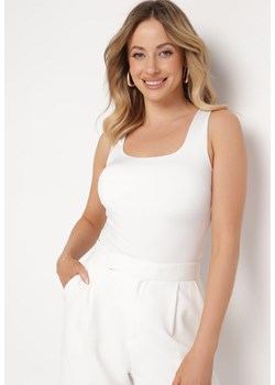 Biały Gładki Top z Usztywnionym Biustem Drafina ze sklepu Born2be Odzież w kategorii Bluzki damskie - zdjęcie 170528778
